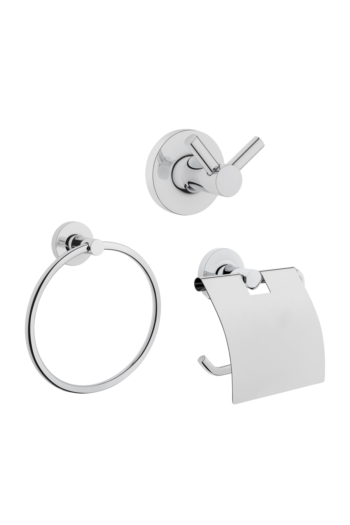 VitrA Base A44202 100 Aksesuar Seti, 3 Parça, Krom